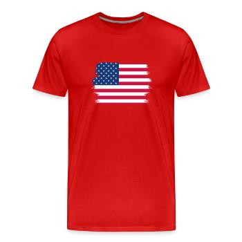 USA Flag America Flag Stars & Stripes Patriot - T-shirt bio Premium Homme - rouge - Devant - Damien (186cm)