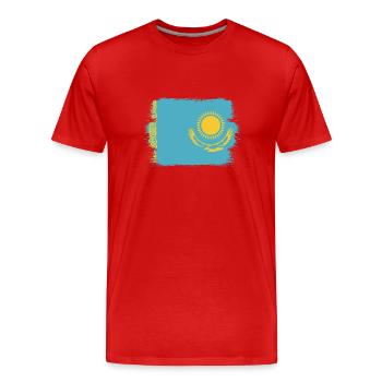 Drapeau du Kazakhstan Drapeau du Kazakhstan - T-shirt bio Premium Homme - rouge - Devant - Damien (186cm)