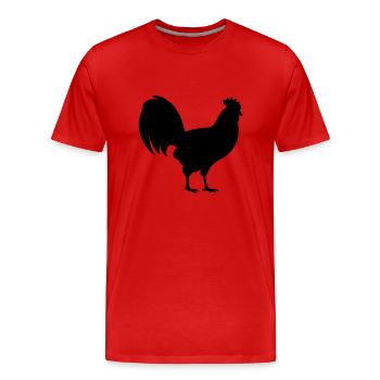 Hen - Men's Premium Organic T-Shirt - red - Front - Damien (186cm)