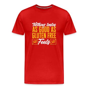 Sans gluten Intolérance au gluten - T-shirt bio Premium Homme - rouge - Devant - Damien (186cm)