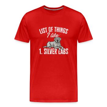 Silver Labrador Retriever Silver Lab - Men's Premium Organic T-Shirt - red - Front - Damien (186cm)