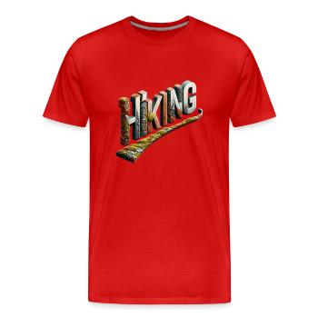 Hiking Mountaineering Adventure - Men's Premium Organic T-Shirt - red - Front - Damien (186cm)
