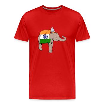 India Indian Hindu Pride Flag Country I Gift - Men's Premium Organic T-Shirt - red - Front - Damien (186cm)