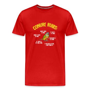 Molina Perruche Perroquet Perruche Oiseau Perruche - T-shirt bio Premium Homme - rouge - Devant - Damien (186cm)