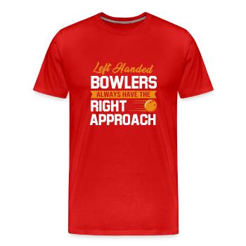 Bowling Bowler Bowling Skittles Boule de bowling - T-shirt bio Premium Homme - rouge - Devant - Damien (186cm)