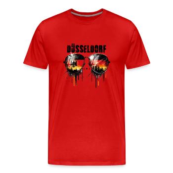 Düsseldorf Sonnenbrillen mit Deutschlandfahne - Männer Premium Bio T-Shirt - Rot - Vorne - Damien (186cm)