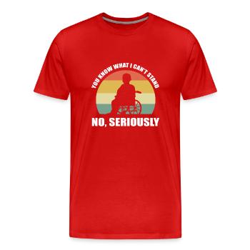 Wheelchair - Men's Premium Organic T-Shirt - red - Front - Damien (186cm)