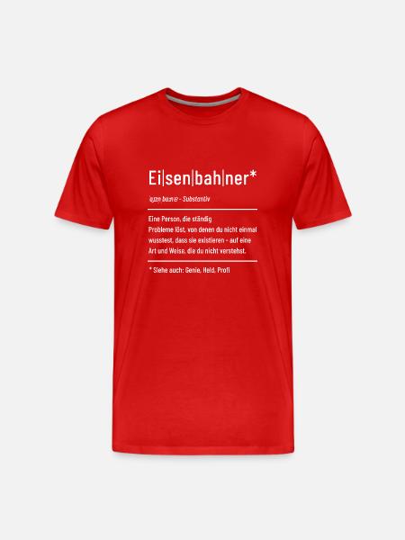 Eisenbahner - Definition - Lexikon - Männer Premium Bio T-Shirt - Rot