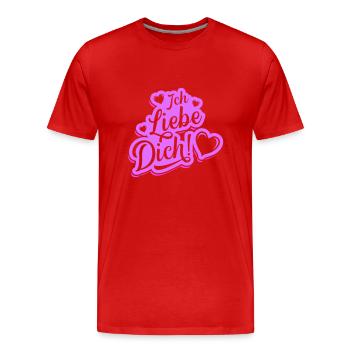 Je t’aime la Saint-Valentin - T-shirt bio Premium Homme - rouge - Devant - Damien (186cm)