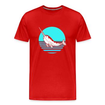 Narwal - Männer Premium Bio T-Shirt - Rot - Vorne - Damien (186cm)