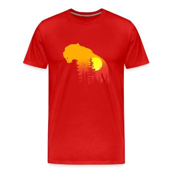 Sabre-toothed tiger - Men's Premium Organic T-Shirt - red - Front - Damien (186cm)