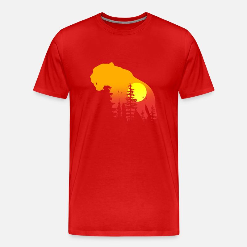 Säbelzahntiger - Männer Premium Bio T-Shirt - Rot