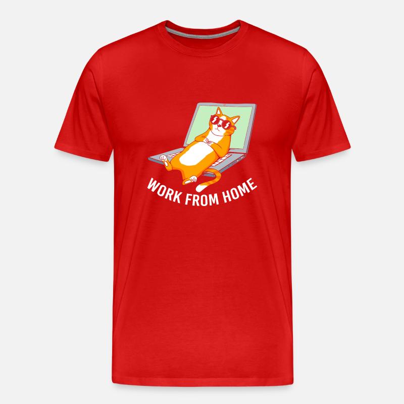 Remote Homeoffice - Männer Premium Bio T-Shirt - Rot