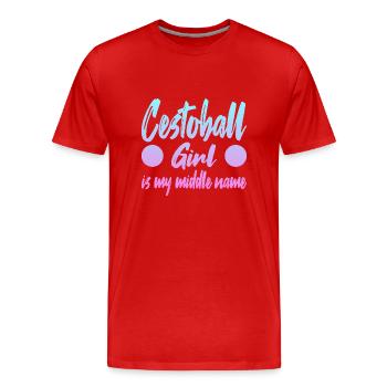 Cestoball Girl is my middle name - Männer Premium Bio T-Shirt - Rot - Vorne - Damien (186cm)