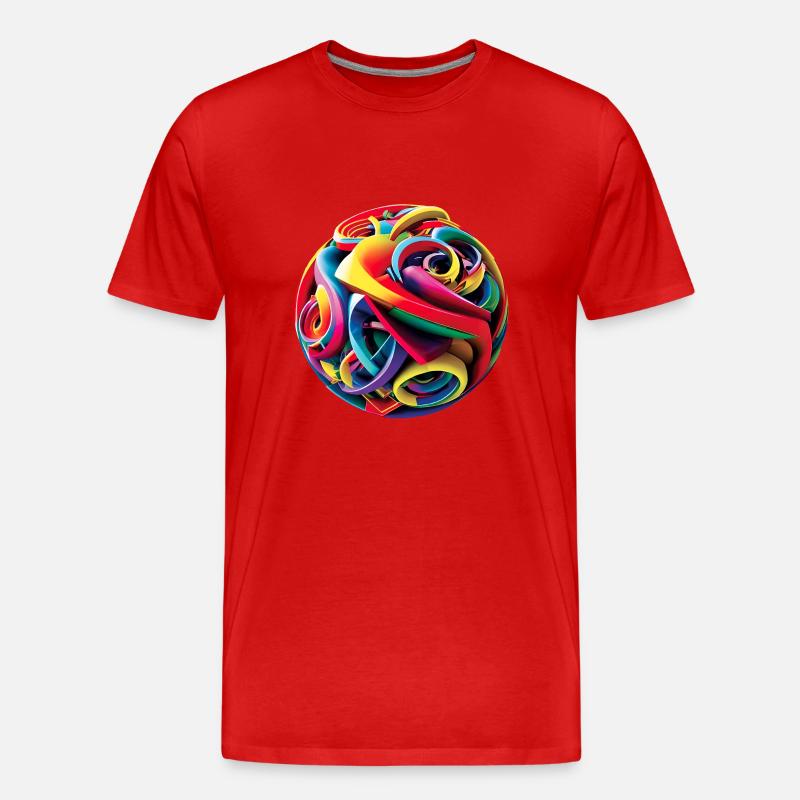 Abstrakte 3D-Graffiti-Farben - Männer Premium Bio T-Shirt - Rot