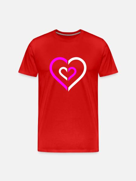 Herz Symbol Liebe - Männer Premium Bio T-Shirt - Rot