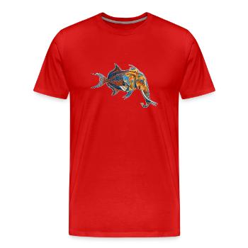 Créature fantastique : mi-éléphant, mi-poisson - T-shirt bio Premium Homme - rouge - Devant - Damien (186cm)