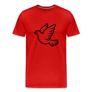 Taube - Männer Premium Bio T-Shirt - Rot - Vorne - Damien (186cm)