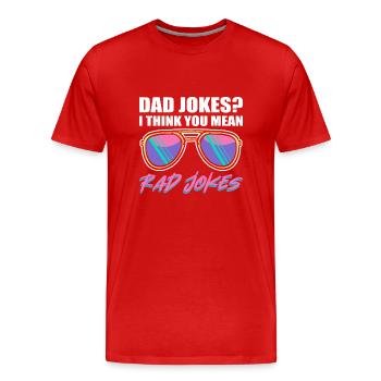Dad Joke Father's Day Funny Sayings - Men's Premium Organic T-Shirt - red - Front - Damien (186cm)