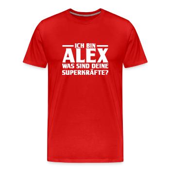 Alexander Alexandra Alexa Alex - Männer Premium Bio T-Shirt - Rot - Vorne - Damien (186cm)