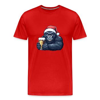 Bière de Noël Gorilla - T-shirt bio Premium Homme - rouge - Devant - Damien (186cm)