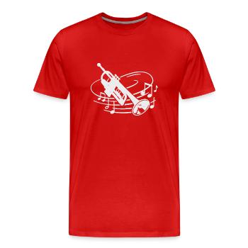 Trompete Musiker Orchester Trompeter - Männer Premium Bio T-Shirt - Rot - Vorne - Damien (186cm)