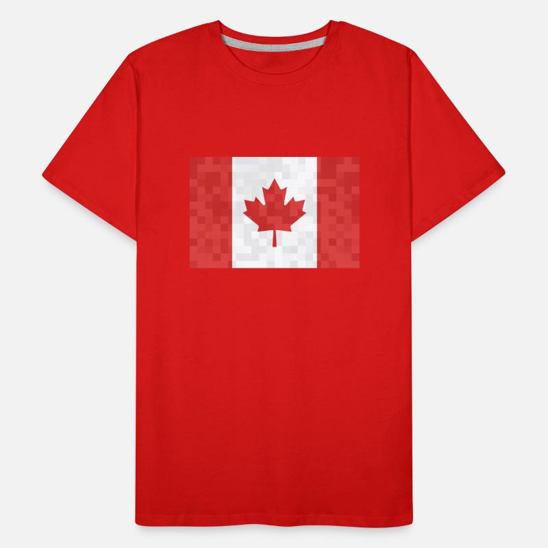Drapeau du Canada Feuille d’érable Drapeau canadien Canada T-shirt bio Premium Homme