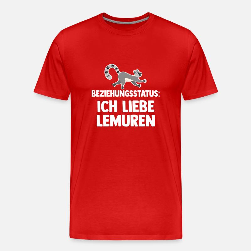 Lemur - Männer Premium Bio T-Shirt - Rot