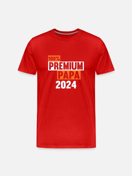 Werdender Papa 2031 - Männer Premium Bio T-Shirt - Rot