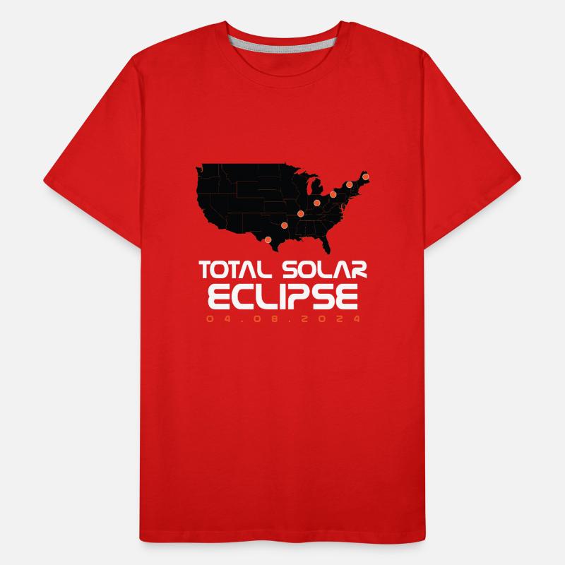Total Solar Eclipse Map Path of Totality Lover Männer Premium Bio T-Shirt