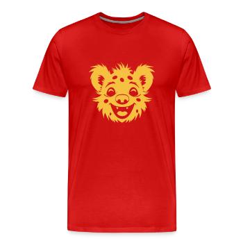 Hyäne - Männer Premium Bio T-Shirt - Rot - Vorne - Damien (186cm)