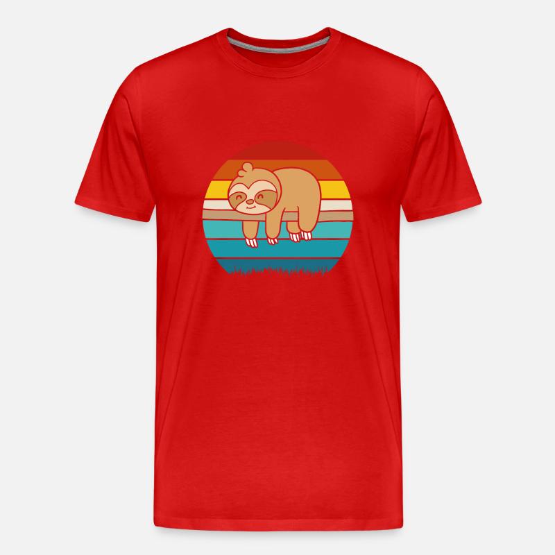 Faultier - Männer Premium Bio T-Shirt - Rot