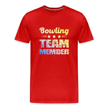 Équipe de bowling - T-shirt bio Premium Homme - rouge - Devant - Damien (186cm)