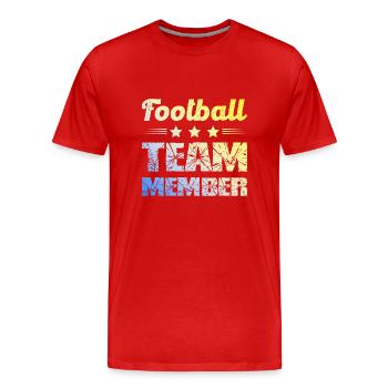 Équipe de football - T-shirt bio Premium Homme - rouge - Devant - Damien (186cm)