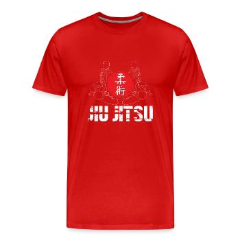 Jiu Jitsu Selbstverteidigung - Männer Premium Bio T-Shirt - Rot - Vorne - Damien (186cm)