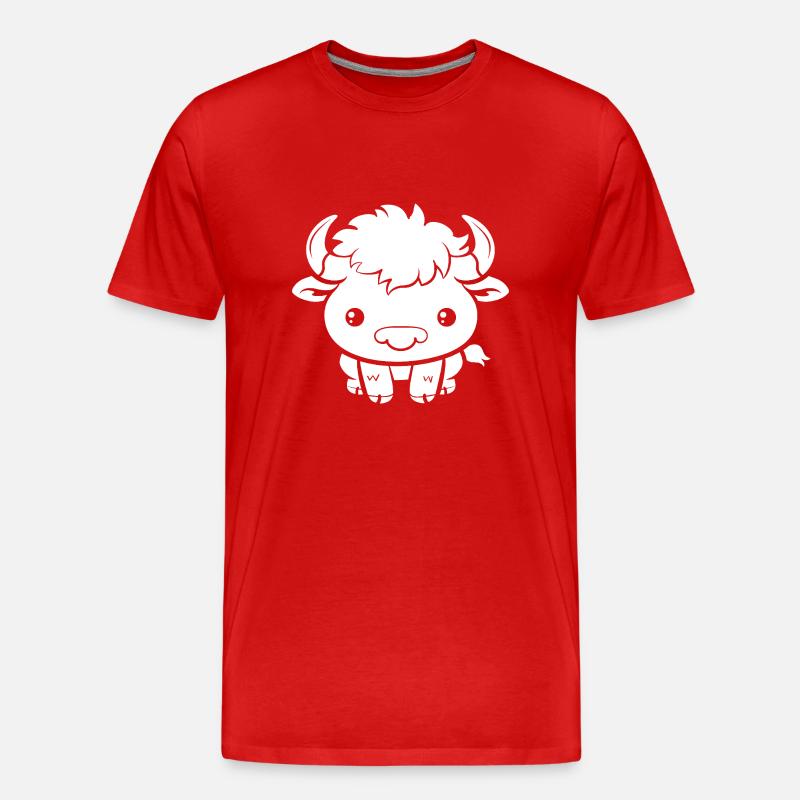 Büffel - Männer Premium Bio T-Shirt - Rot