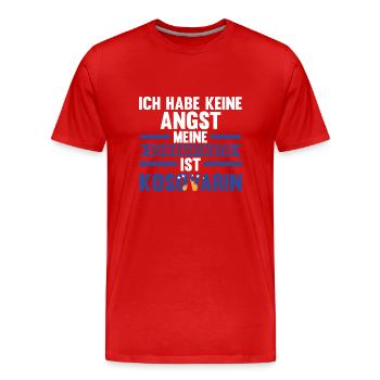 Ich habe keine Angst meine Schwiegertochter ist Ko - Männer Premium Bio T-Shirt - Rot - Vorne - Damien (186cm)