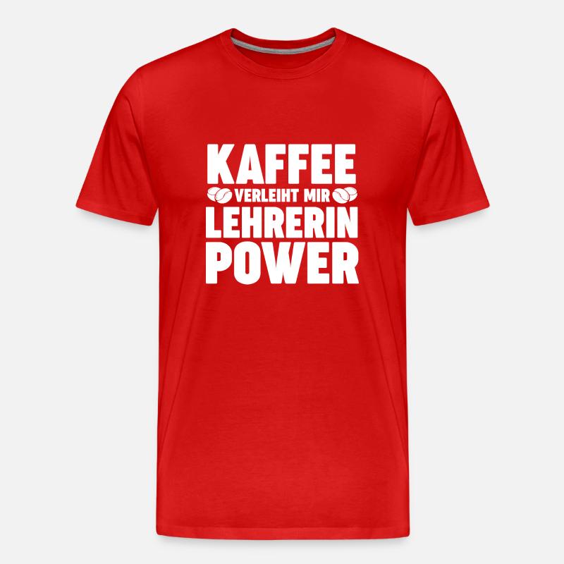 Kaffee Schullehrerin Lehrerin - Männer Premium Bio T-Shirt - Rot