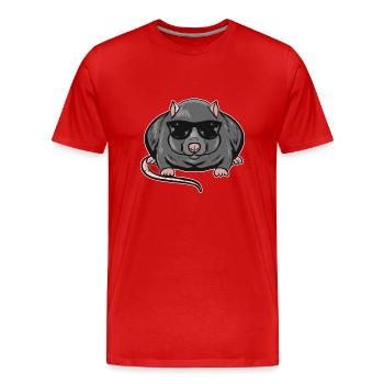 Rat - Men's Premium Organic T-Shirt - red - Front - Damien (186cm)