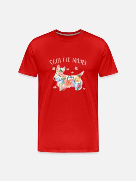 Scottish Terrier Scottie Dog - Men's Premium Organic T-Shirt - red