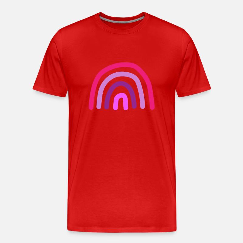 Rosa Regenbogen - Männer Premium Bio T-Shirt - Rot