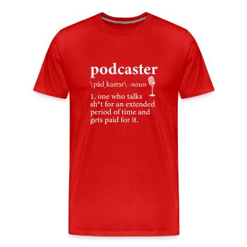 Podcaster Podcast - Men's Premium Organic T-Shirt - red - Front - Damien (186cm)