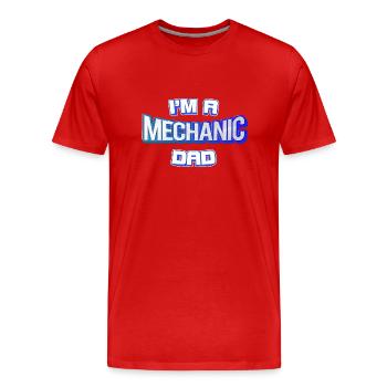 Je suis mécanicien et papa - T-shirt bio Premium Homme - rouge - Devant - Damien (186cm)