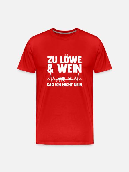 Löwe Löwen - Männer Premium Bio T-Shirt - Rot