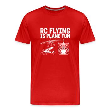 Modèle d’avion télécommandé - T-shirt bio Premium Homme - rouge - Devant - Damien (186cm)