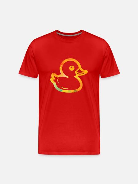 Bunte Ente - Männer Premium Bio T-Shirt - Rot