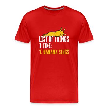 Banana Snail Snail - Men's Premium Organic T-Shirt - red - Front - Damien (186cm)