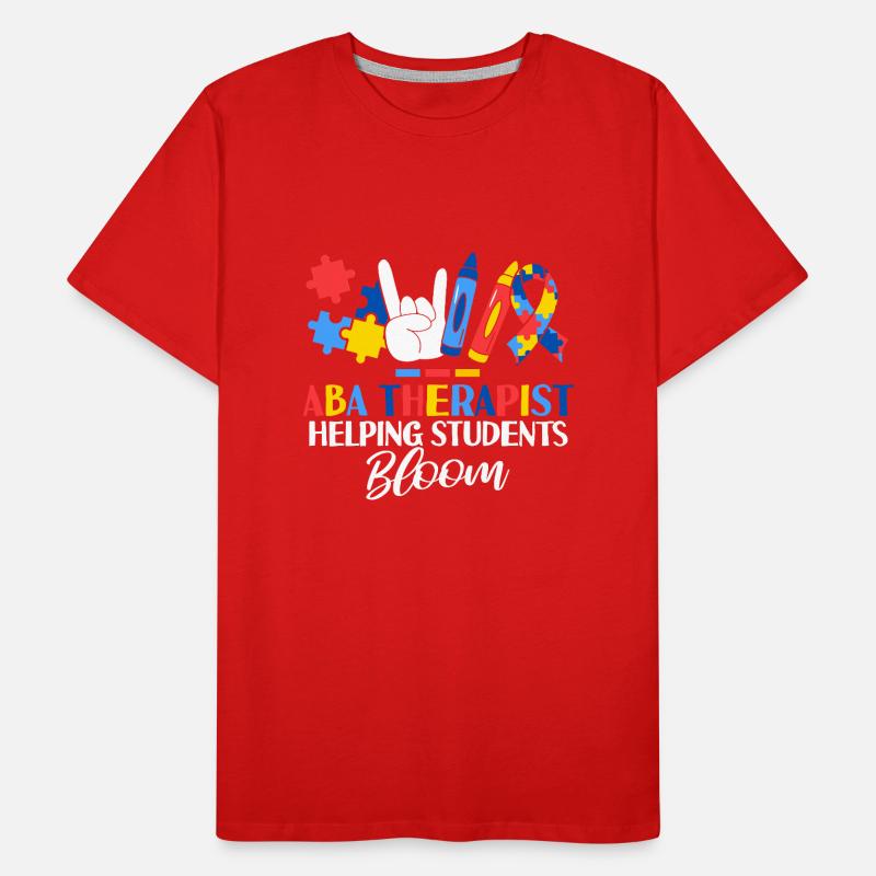 ABA Therapist Helping Students Bloom Behavioral Men's Premium Organic T-Shirt