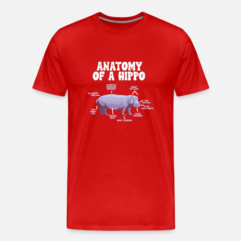 Flusspferd Nilpferd - Männer Premium Bio T-Shirt - Rot