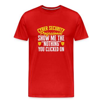 Cybersécurité Hackers Sécurité informatique - T-shirt bio Premium Homme - rouge - Devant - Damien (186cm)